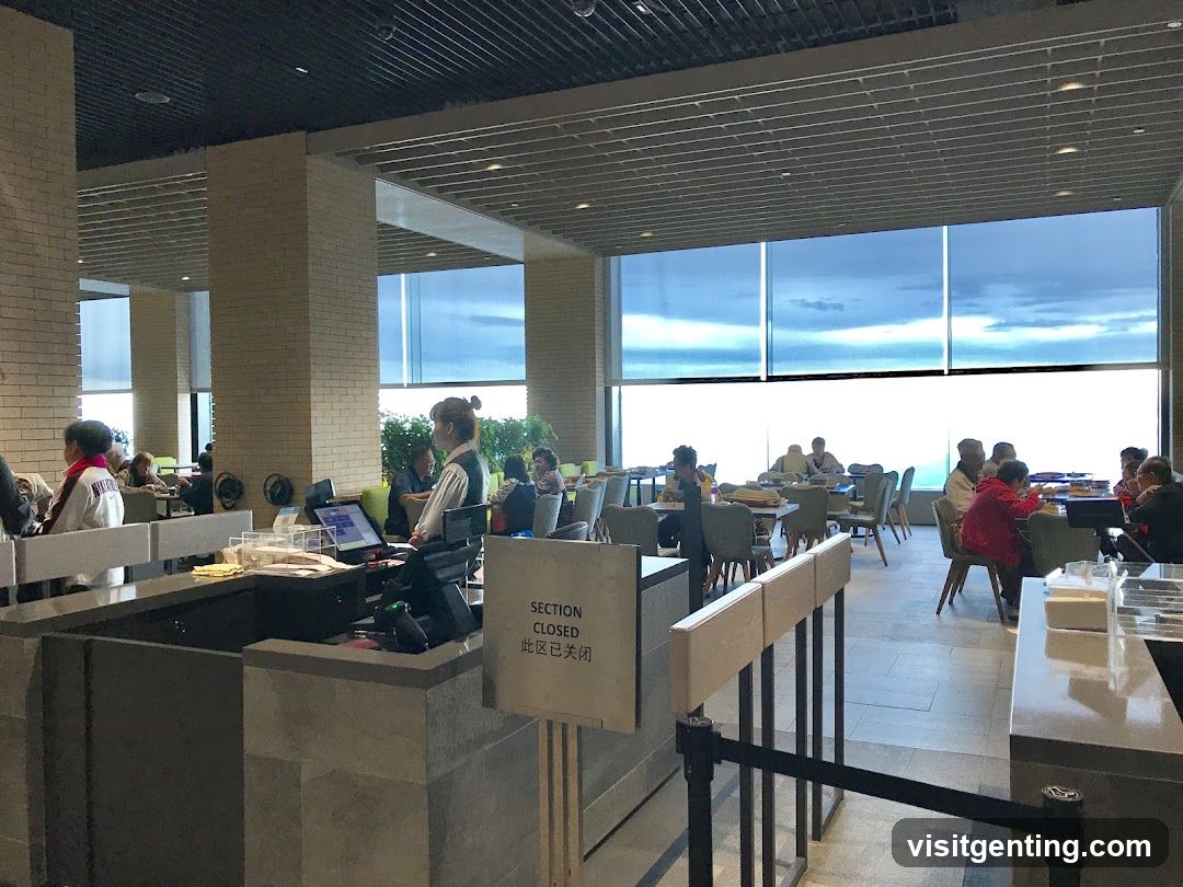 Interior dining area with service counter