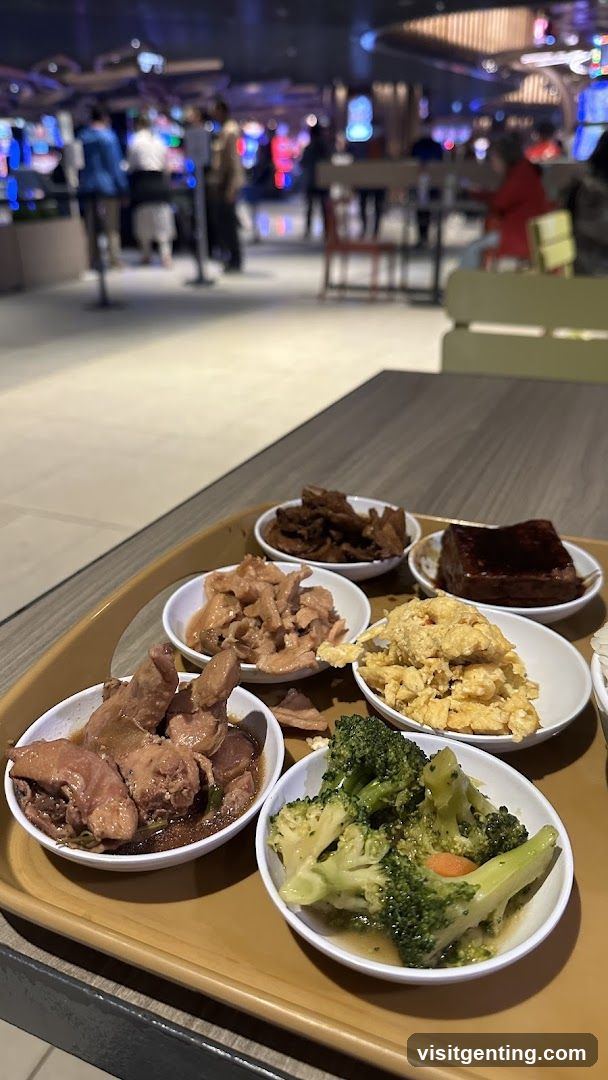 Food tray in dining area