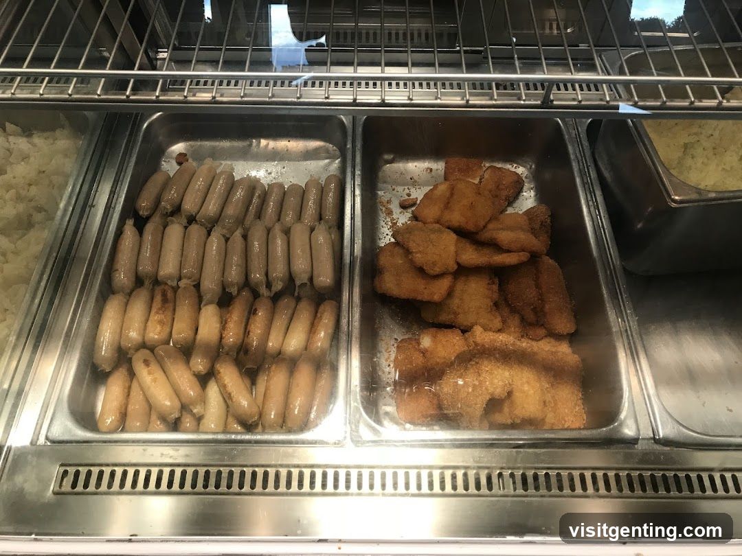 Food display in a food service counter