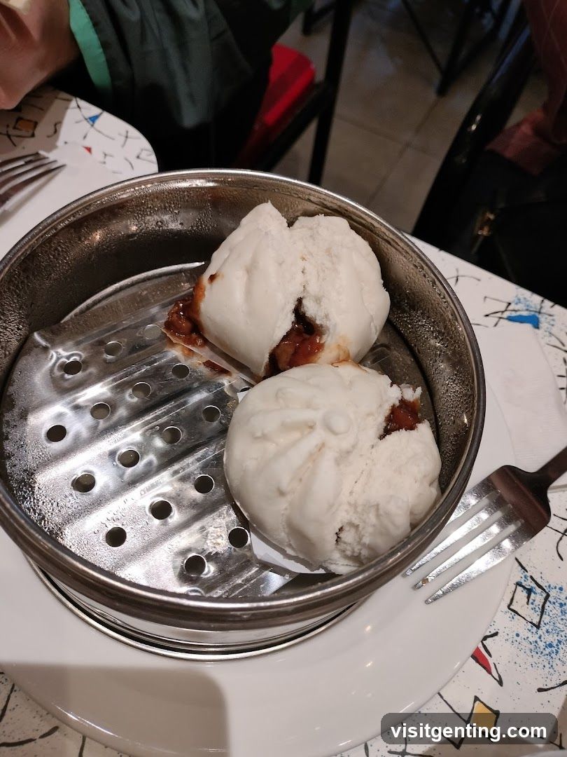Steamed Dumplings in Metal Steamer