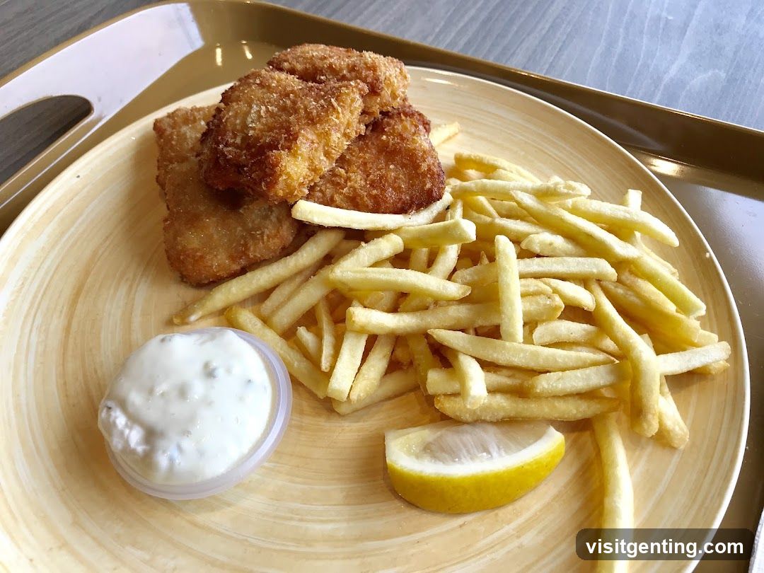 Fish and chips meal