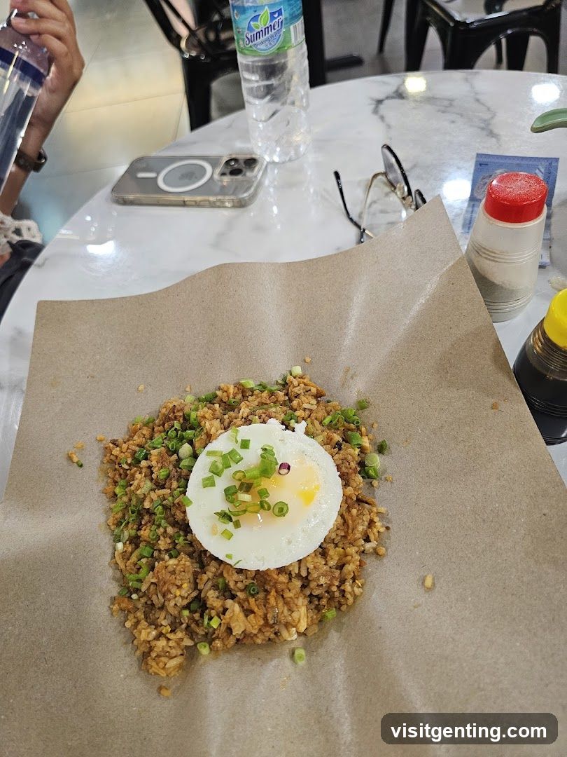 Fried Rice with Egg on Brown Paper