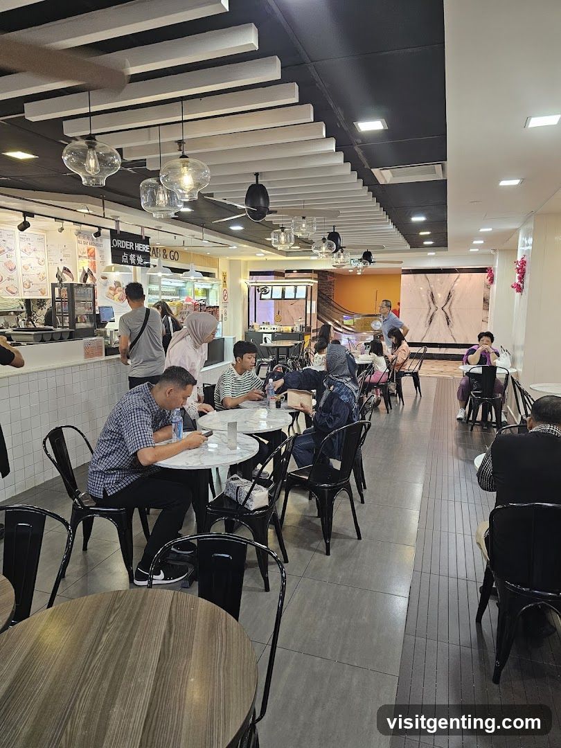 Interior of a food court or café