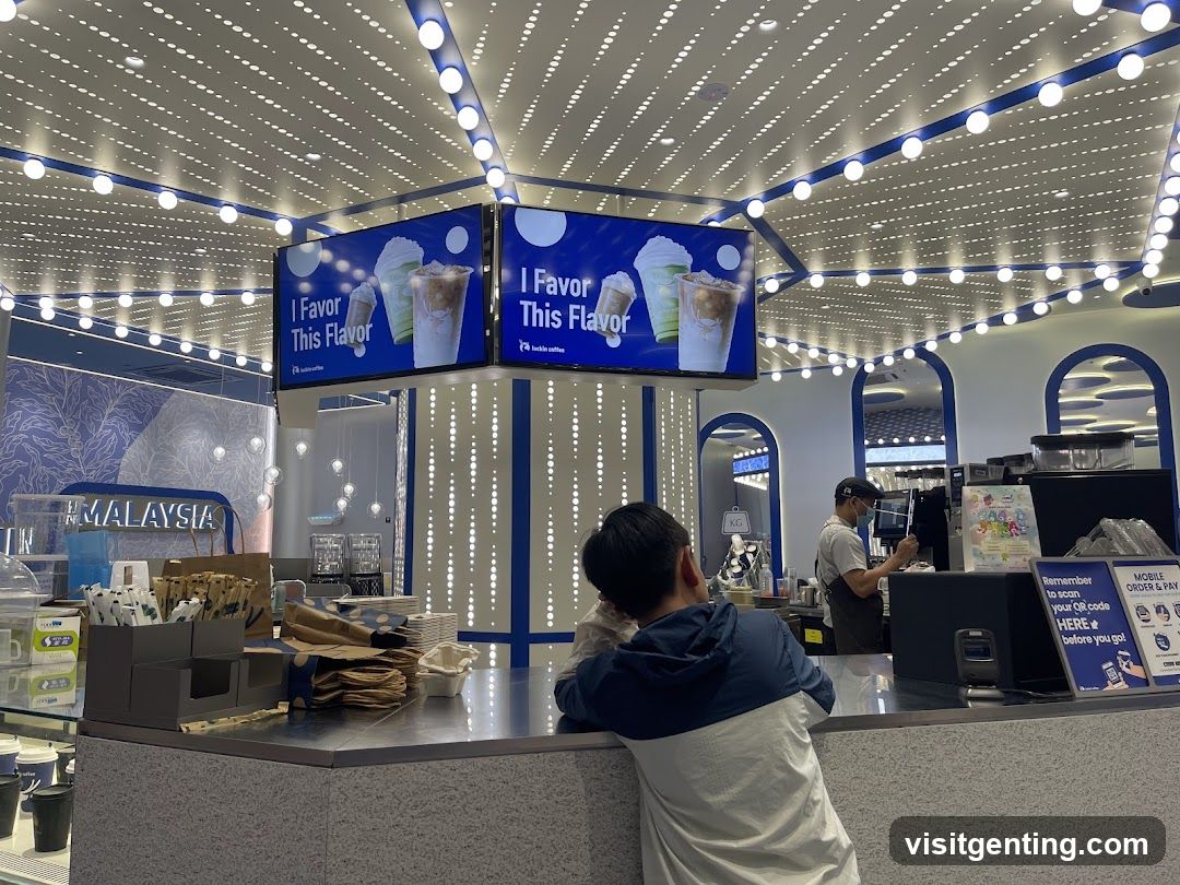 Inside a beverage shop