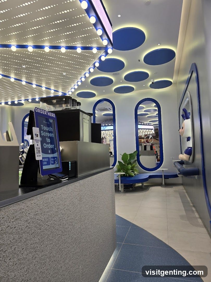 Interior of a modern food service area