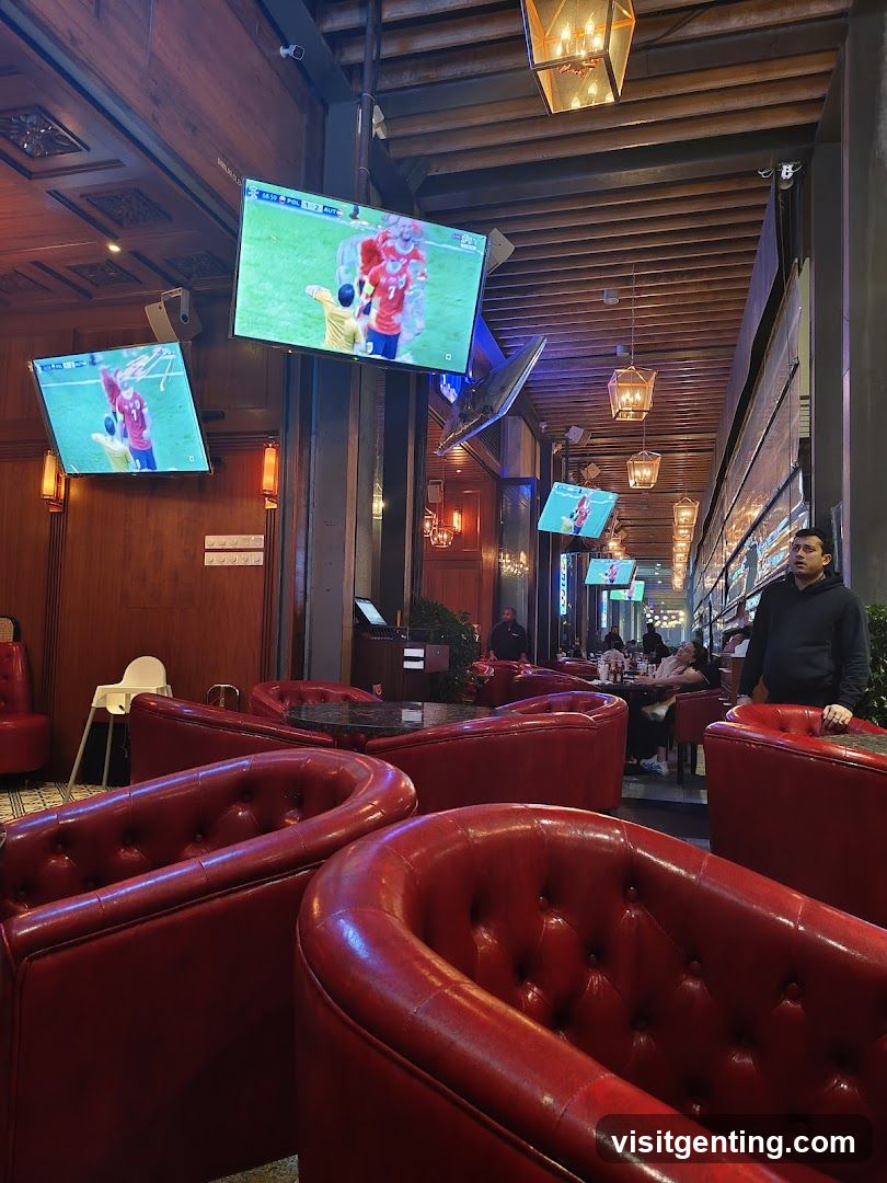 Interior of a sports bar