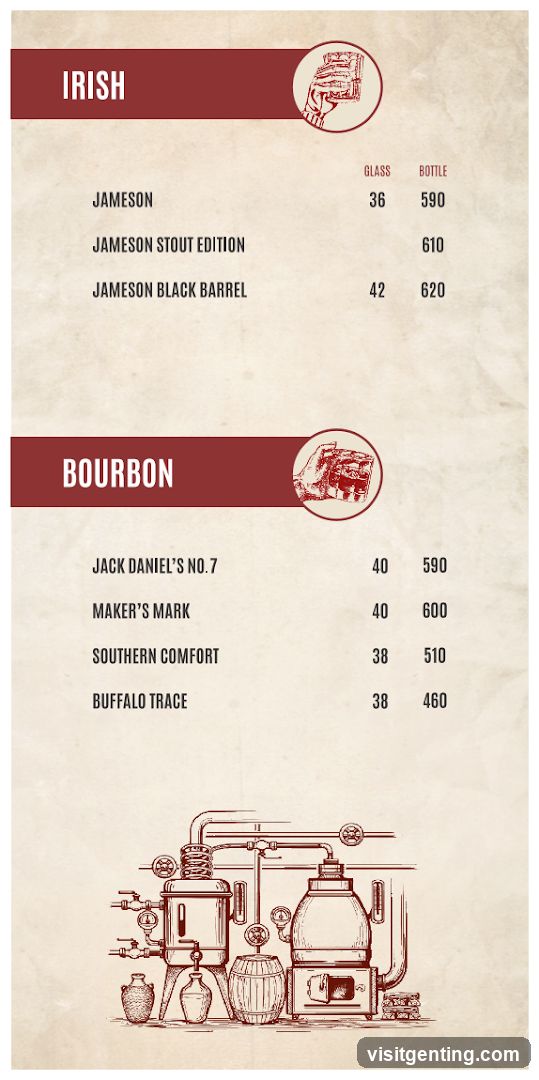 Irish & Bourbon Menu