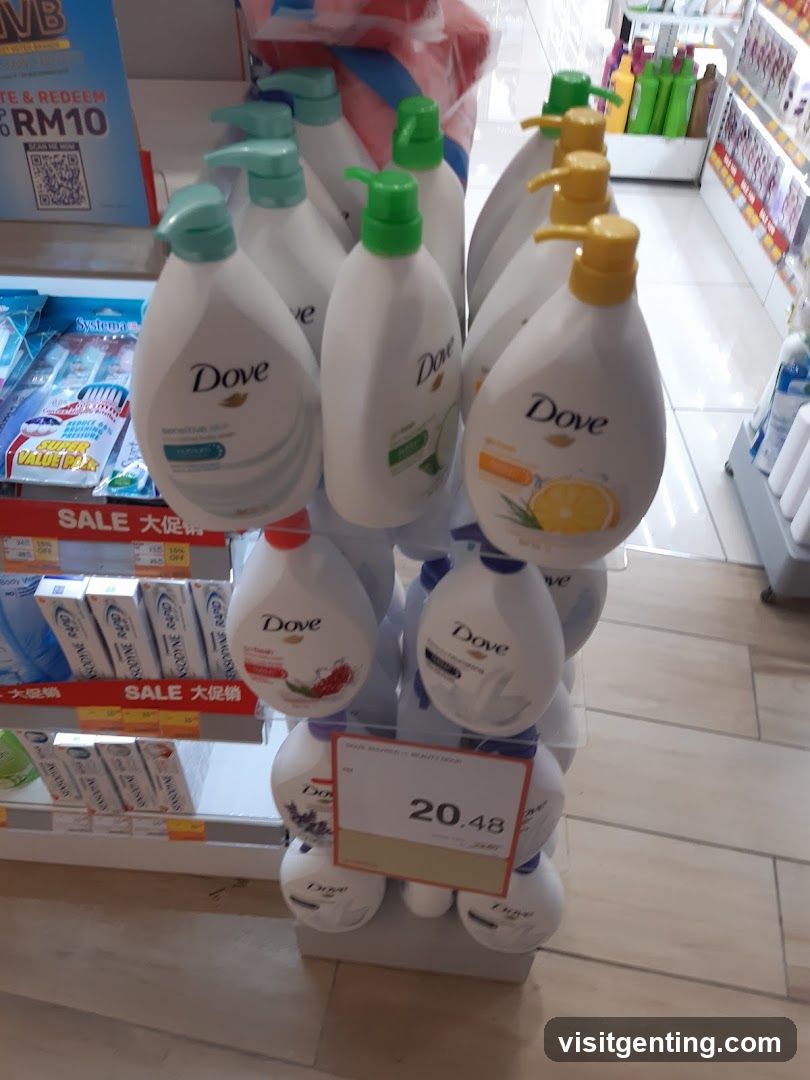 Dove Body Wash Display in Retail Store