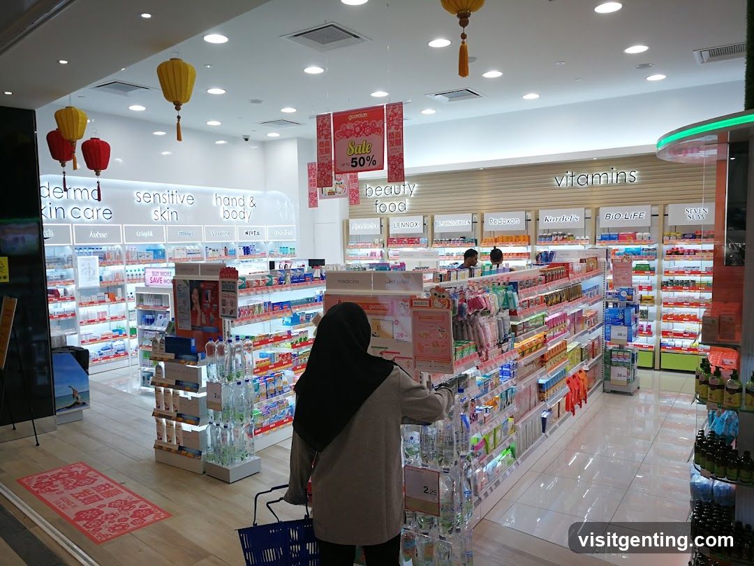 Interior of a pharmacy or health store