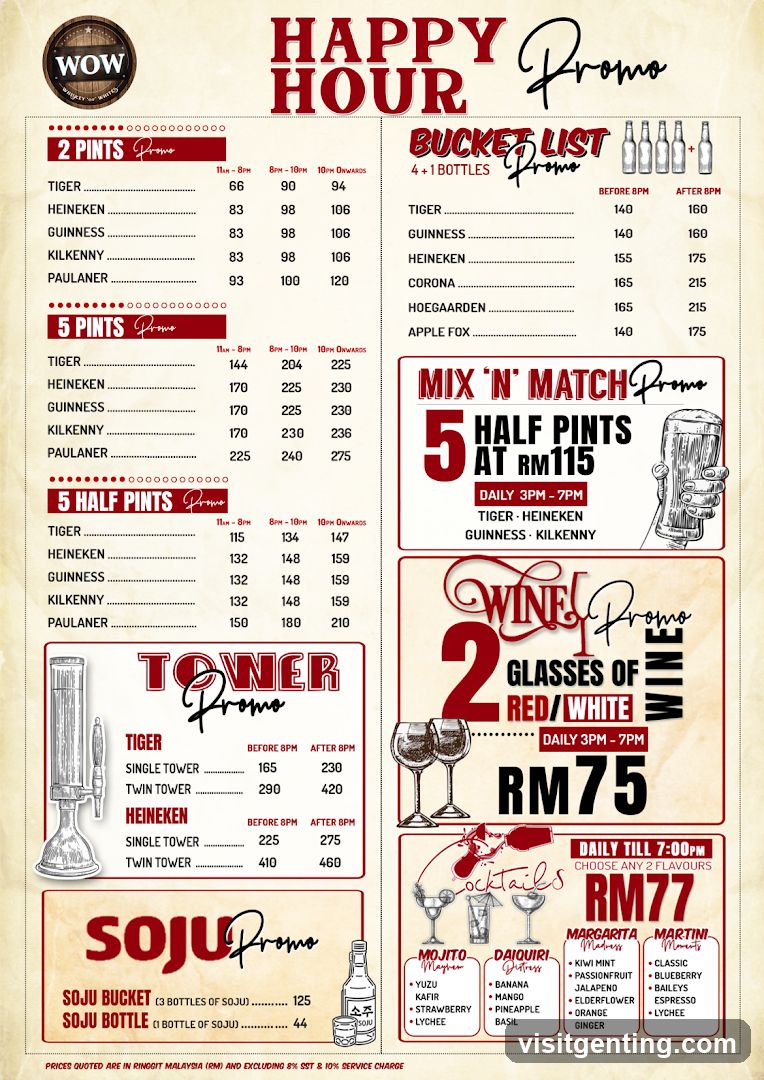 Happy Hour Promo Menu
