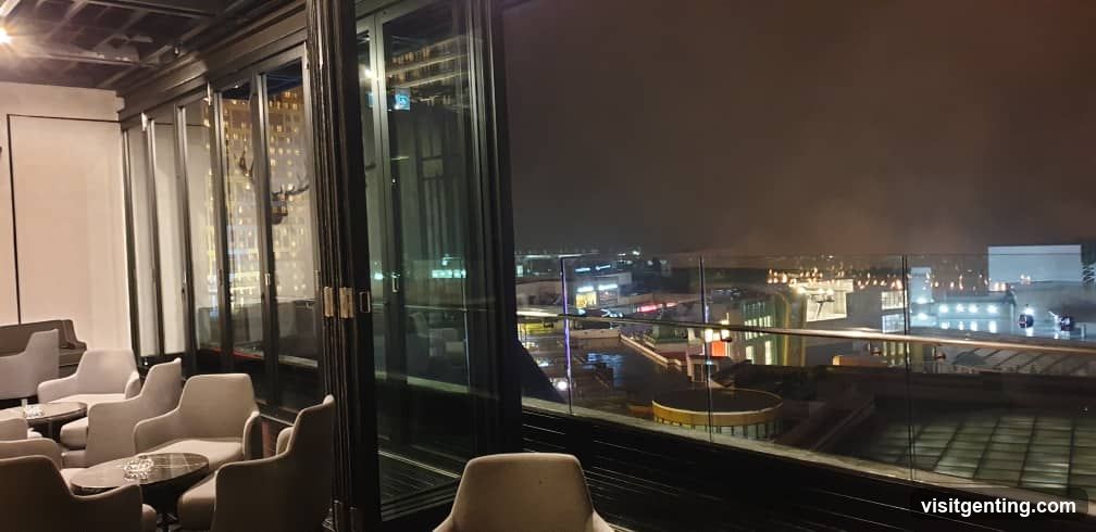 Nighttime Rooftop Lounge View