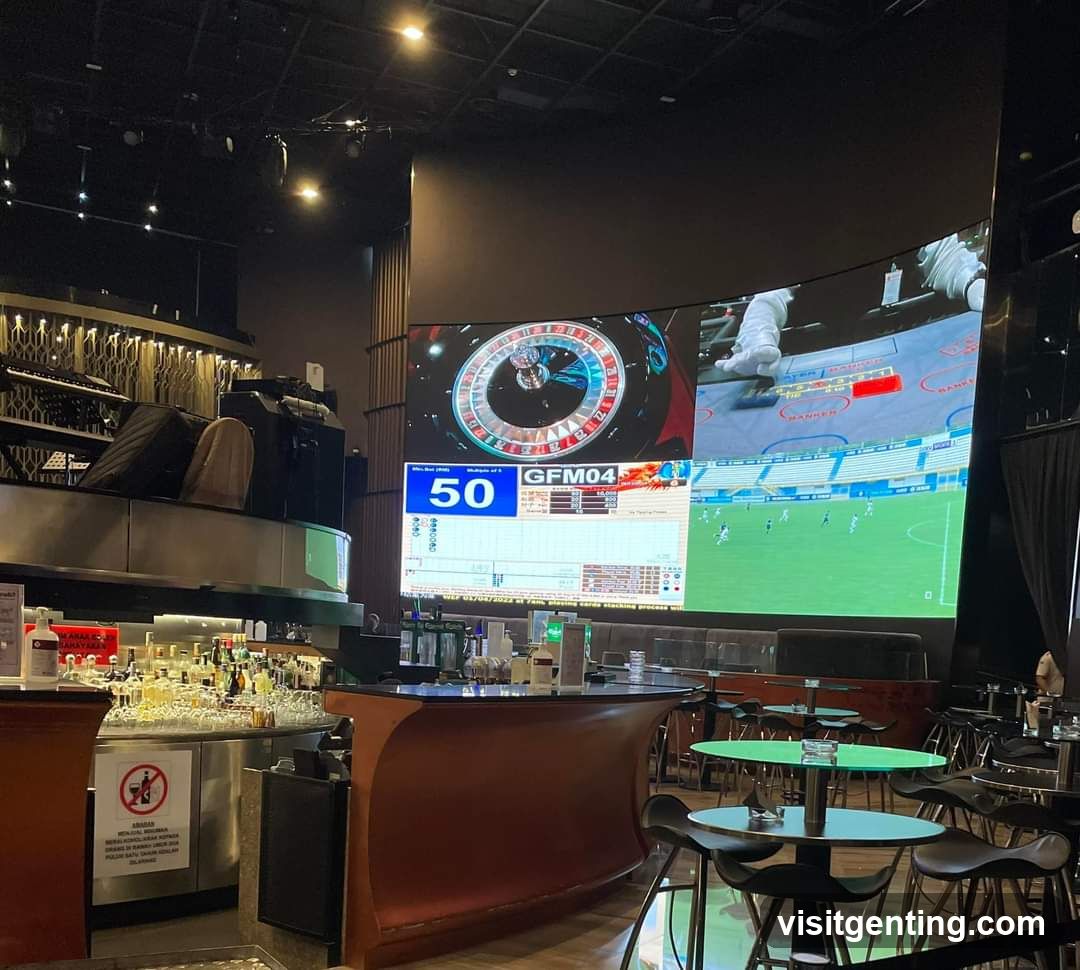 Interior of a gaming or sports bar
