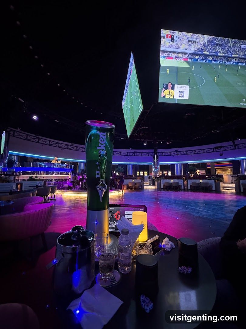 Interior sports bar with large screens