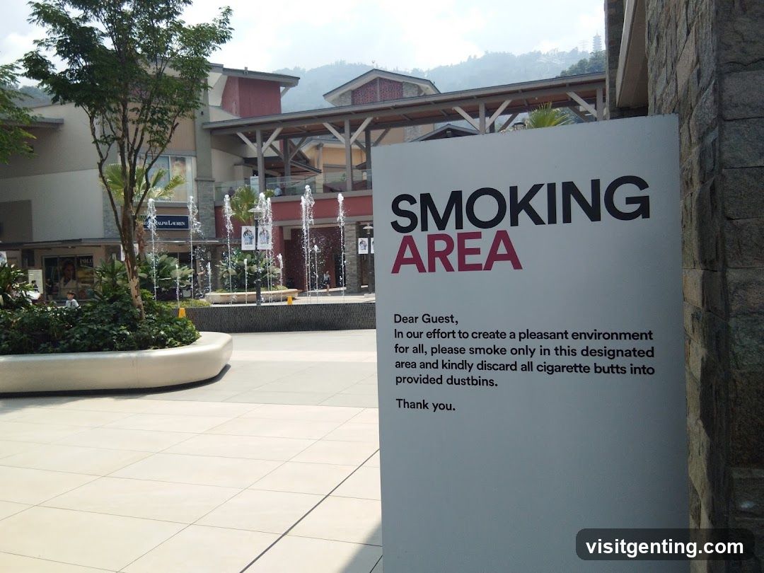Smoking Area Sign in Shopping Mall