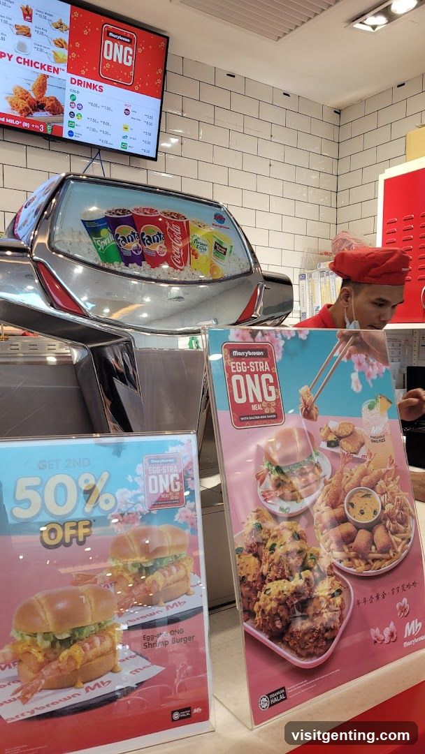 Restaurant Interior with Promotional Displays