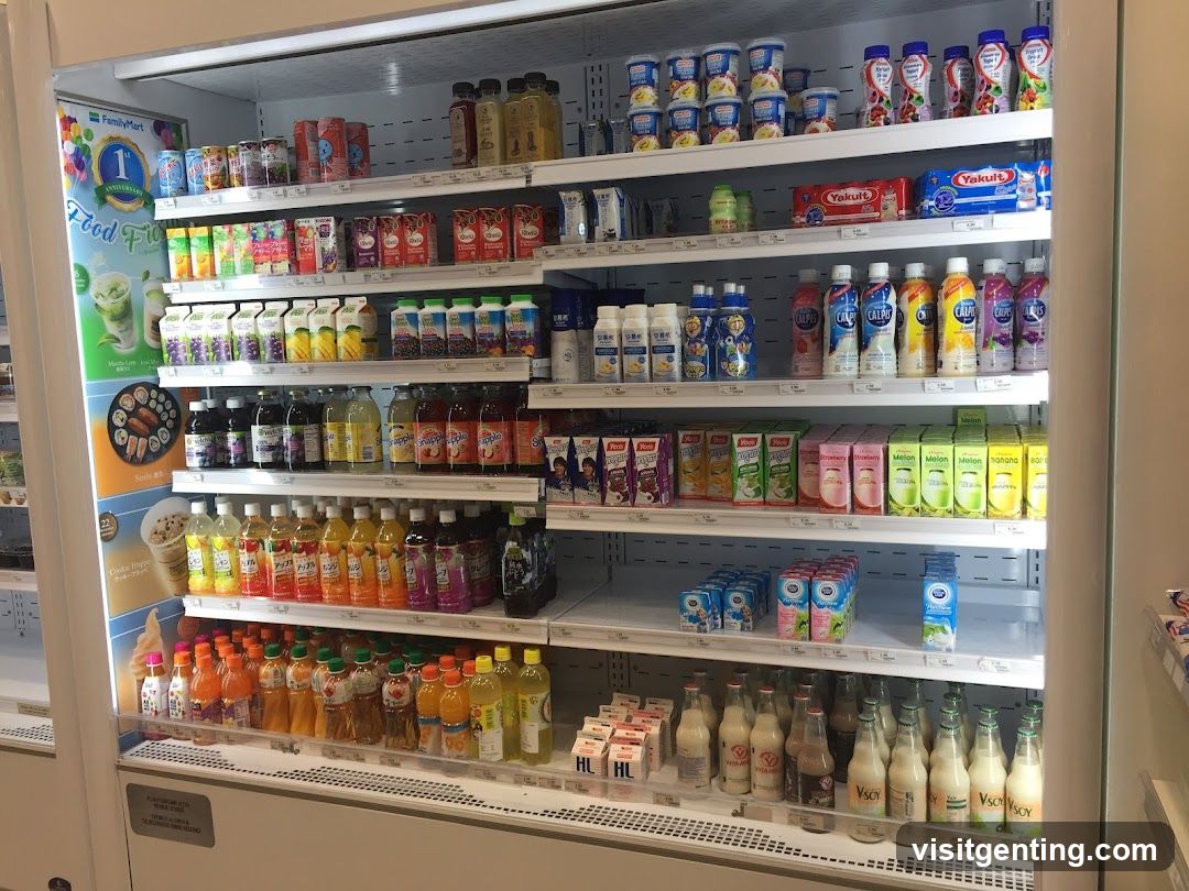 Cold beverage display in store