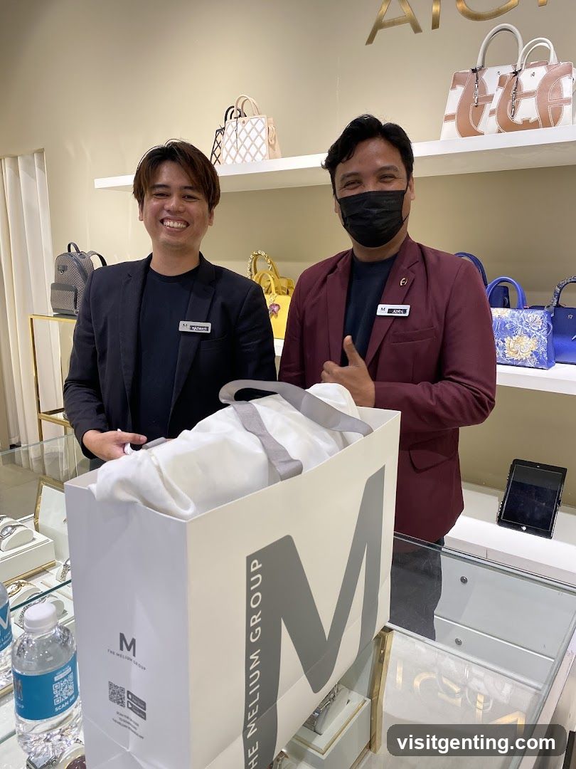 Two staff members in a retail store