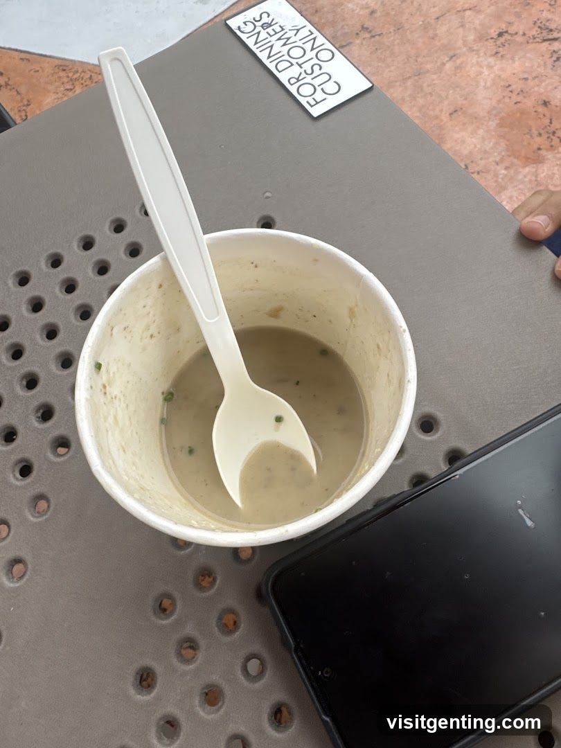 Empty Soup Cup on Table