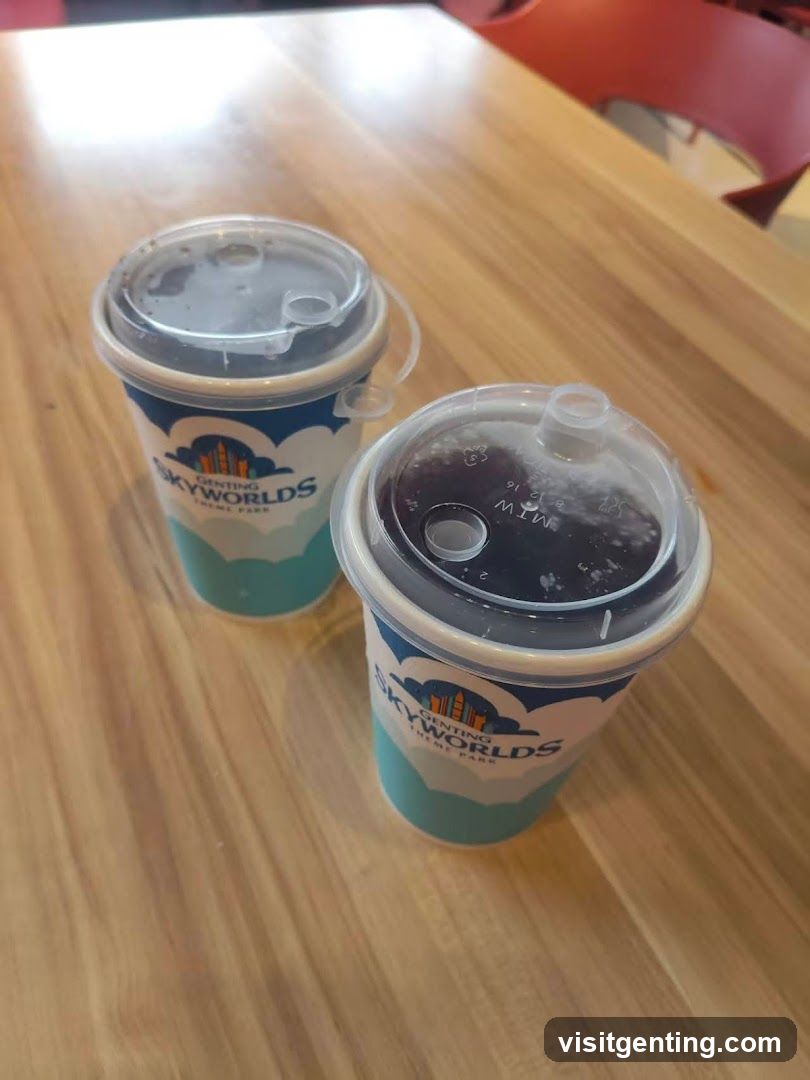 Two beverages on wooden table