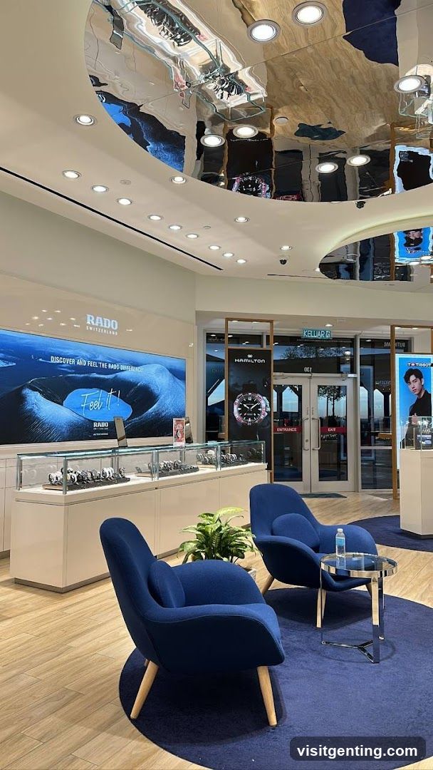 Interior of luxury watch store