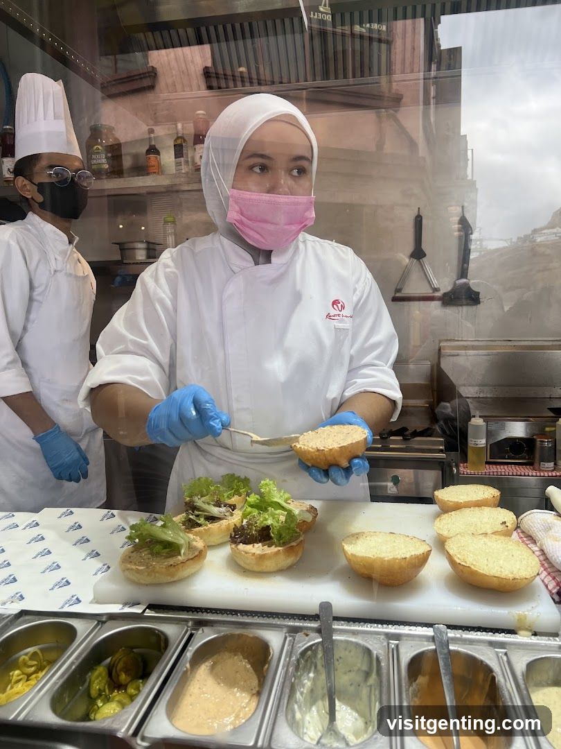 Restaurant kitchen staff preparing food