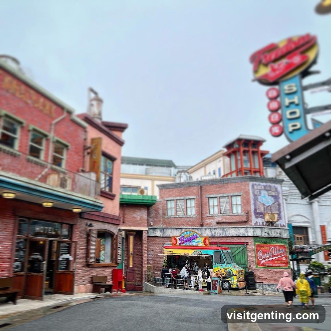 Street Scene with Food Truck and Shop Signage