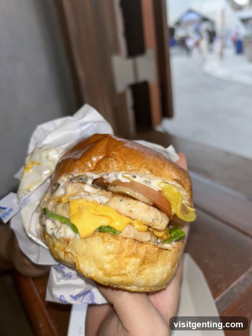 Hand holding burger