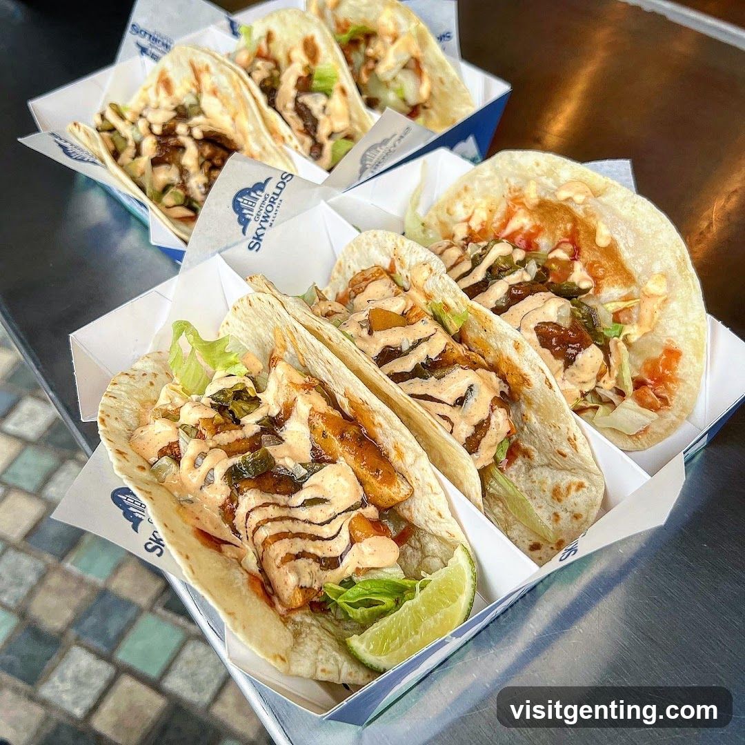 Tacos in branded paper containers