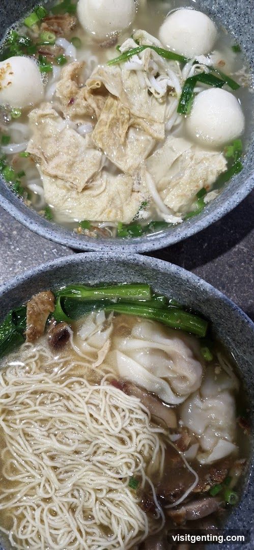 Two bowls of noodle soup