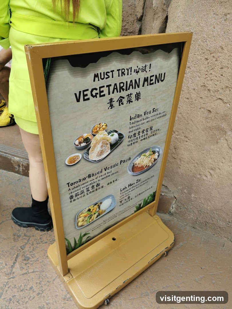 Vegetarian Menu Sign