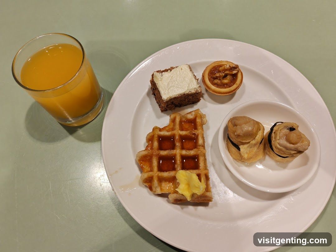 Breakfast Plate with Waffles and Pastries