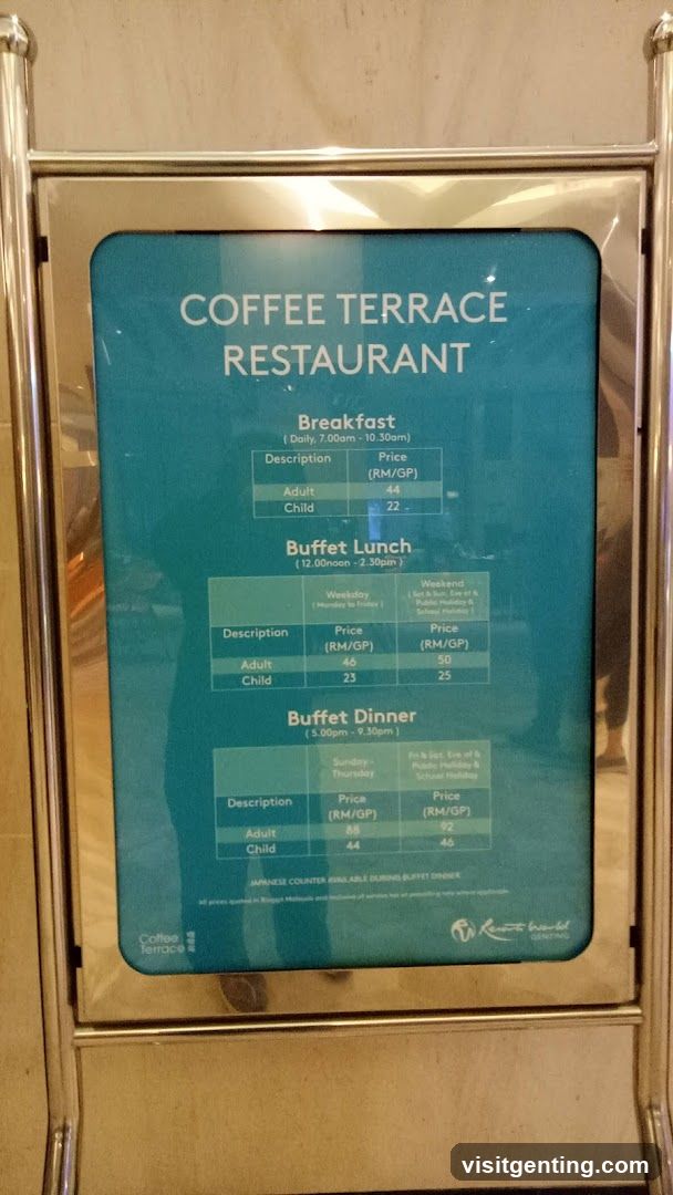 Coffee Terrace Restaurant Menu