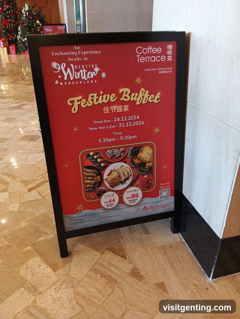 Festive Buffet Advertisement at Genting Winter Wonderland