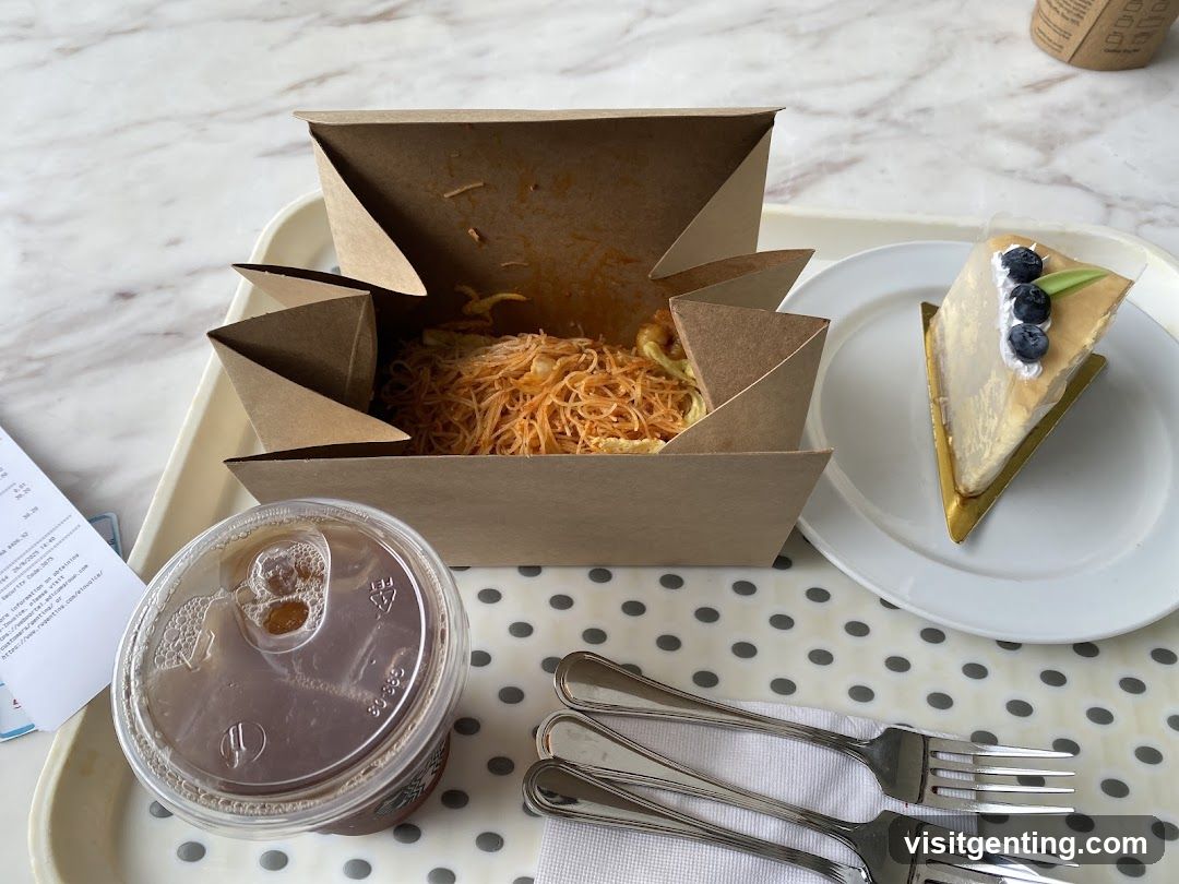 Food and drink on tray
