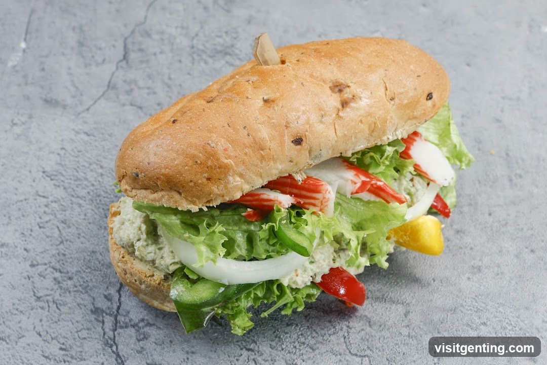 Sandwich on textured surface