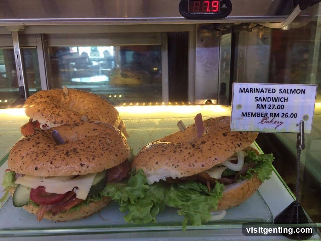 Sandwiches in display case