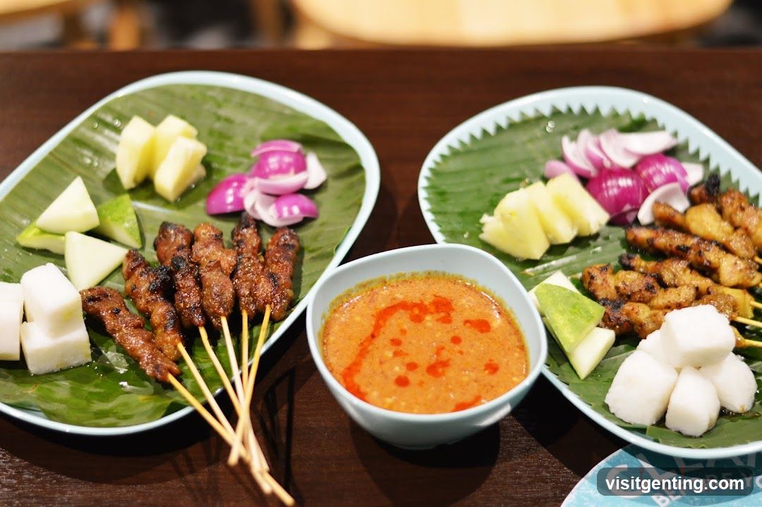 Sate with accompaniments