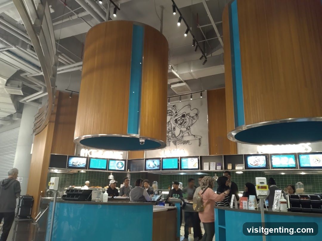 Interior of a food court