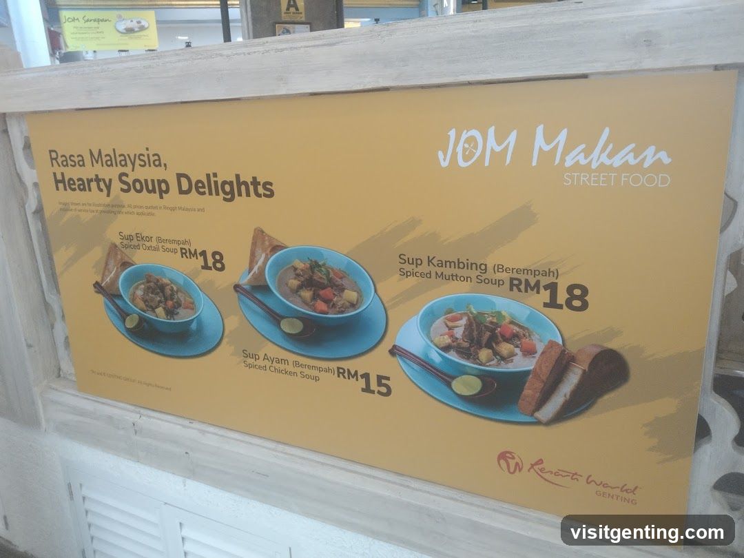 JOM Makan Street Food Menu Board
