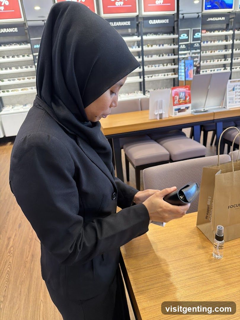 Customer in eyewear store