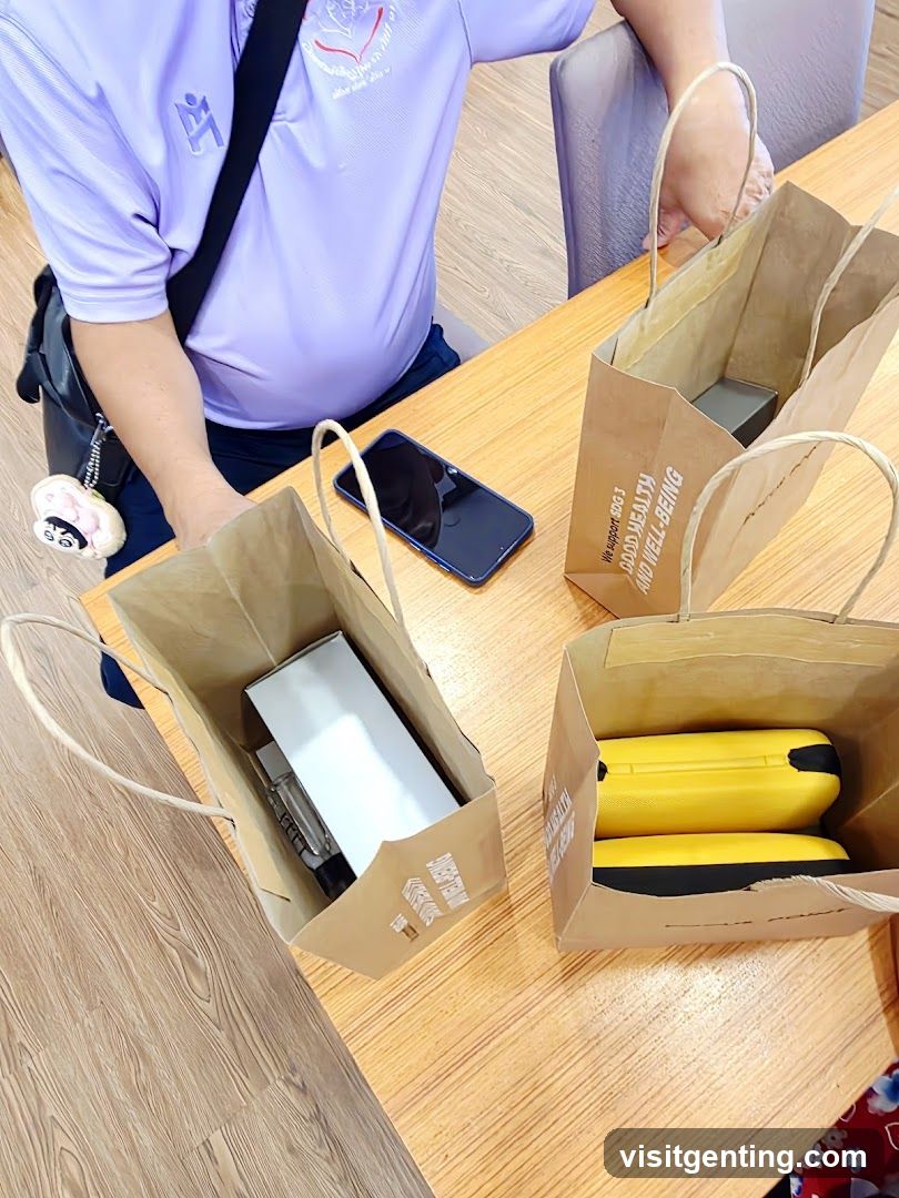 Table with Shopping Bags and Phone