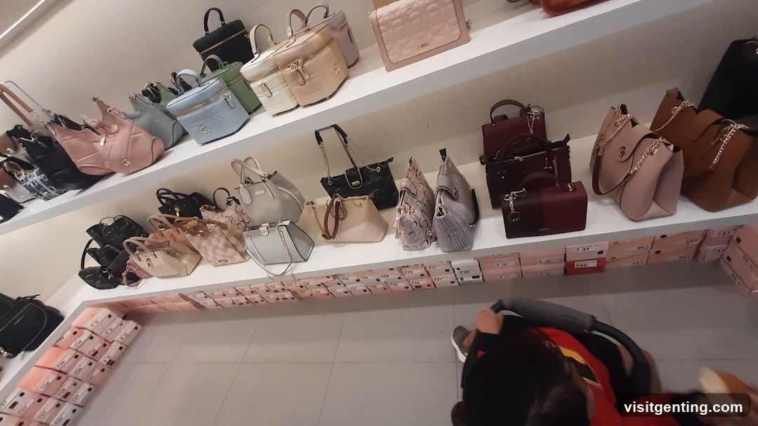 Interior of a handbag store
