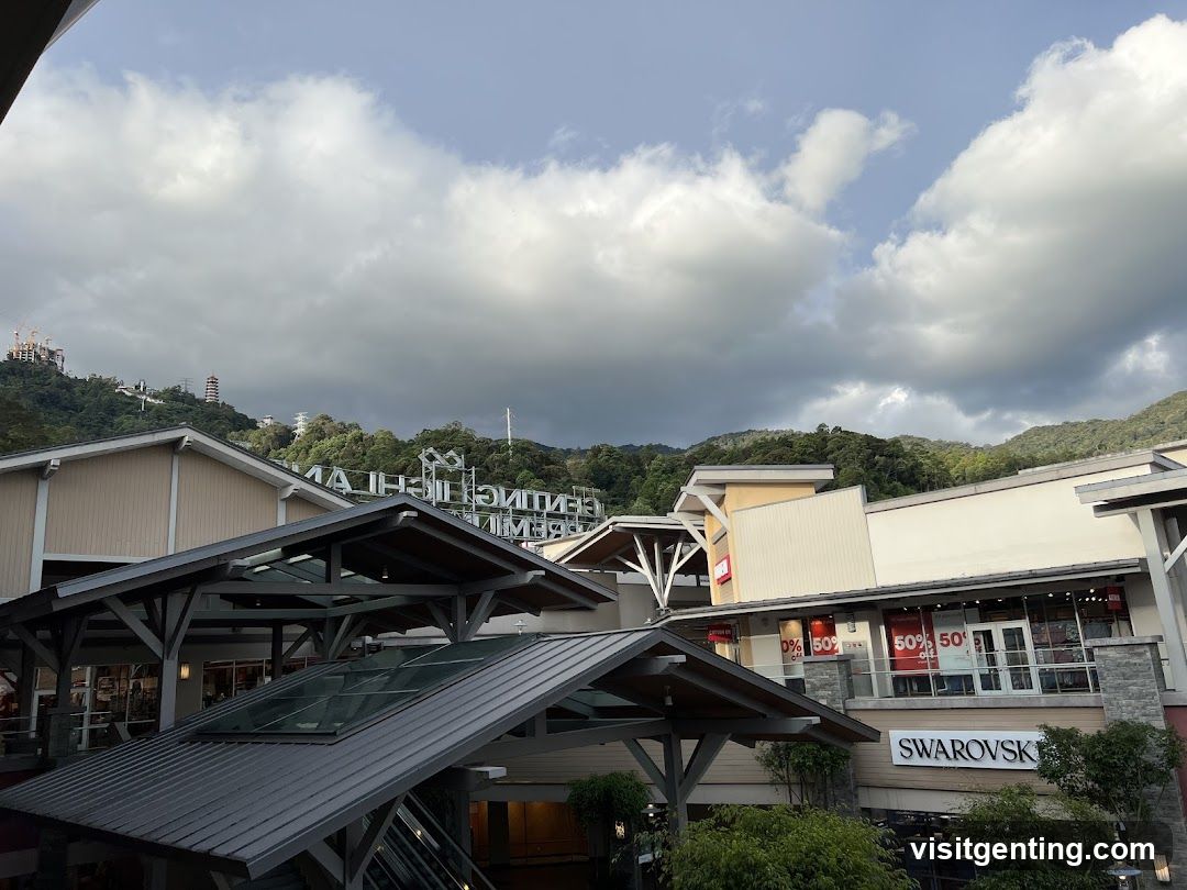 Shopping Mall Exterior with Hills Background