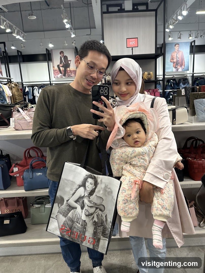 Family shopping in store