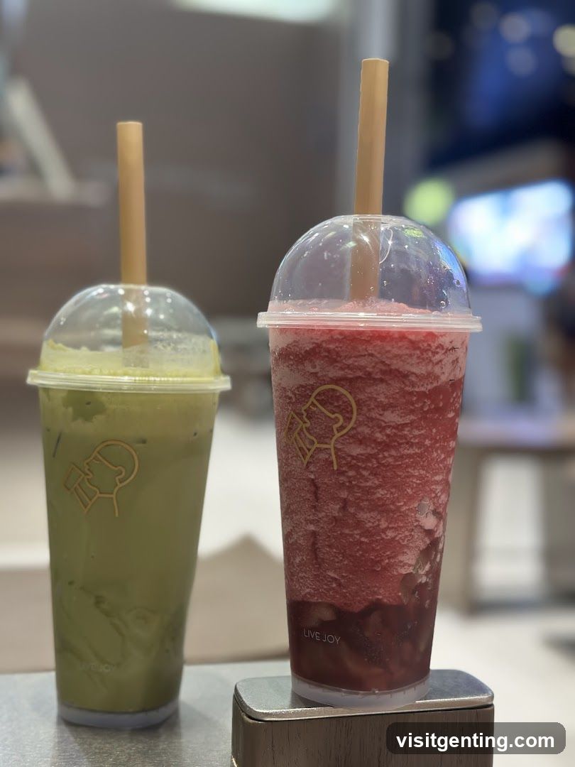 Two beverages at a café