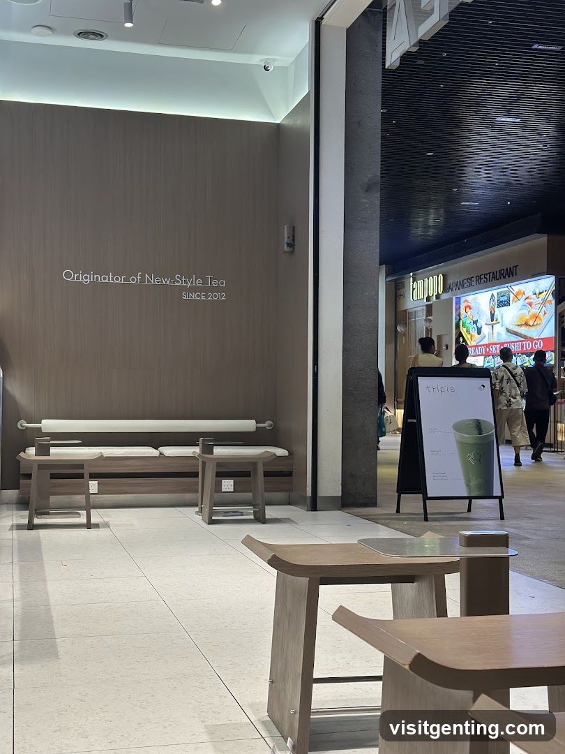 Interior of a tea shop in a shopping mall