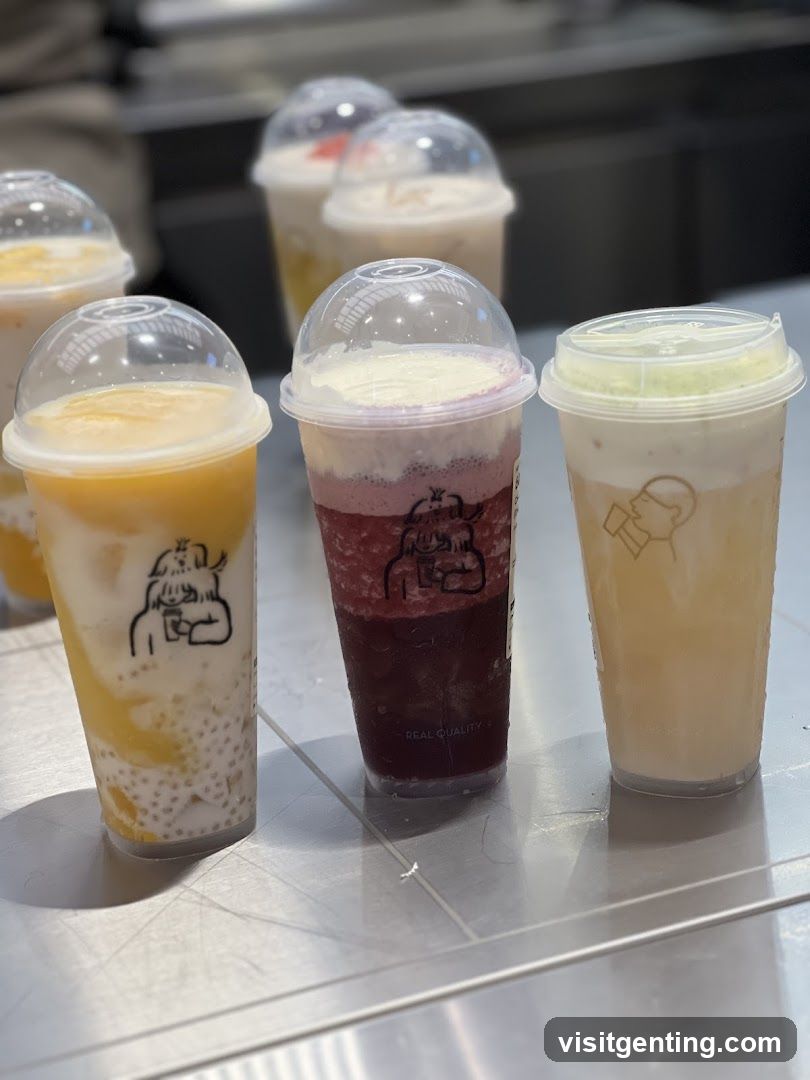 Tropical beverages on display