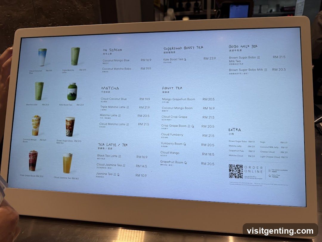 Tea Shop Menu Display