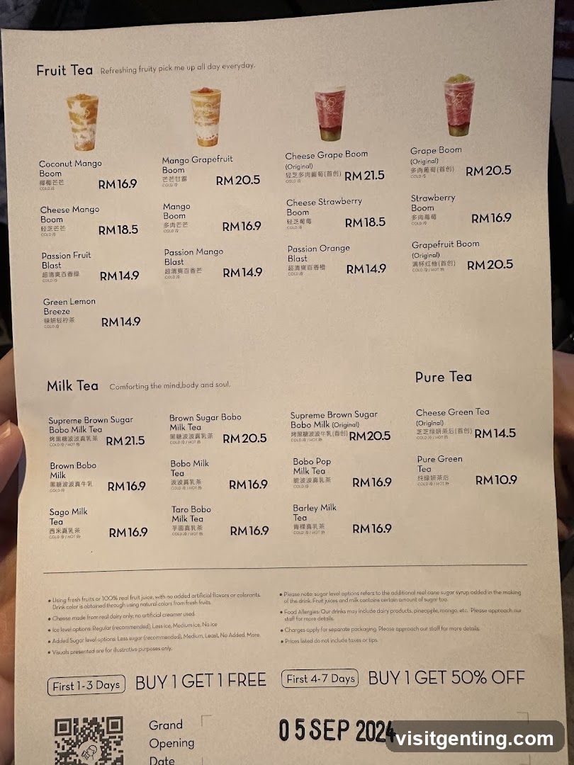 Tea Menu