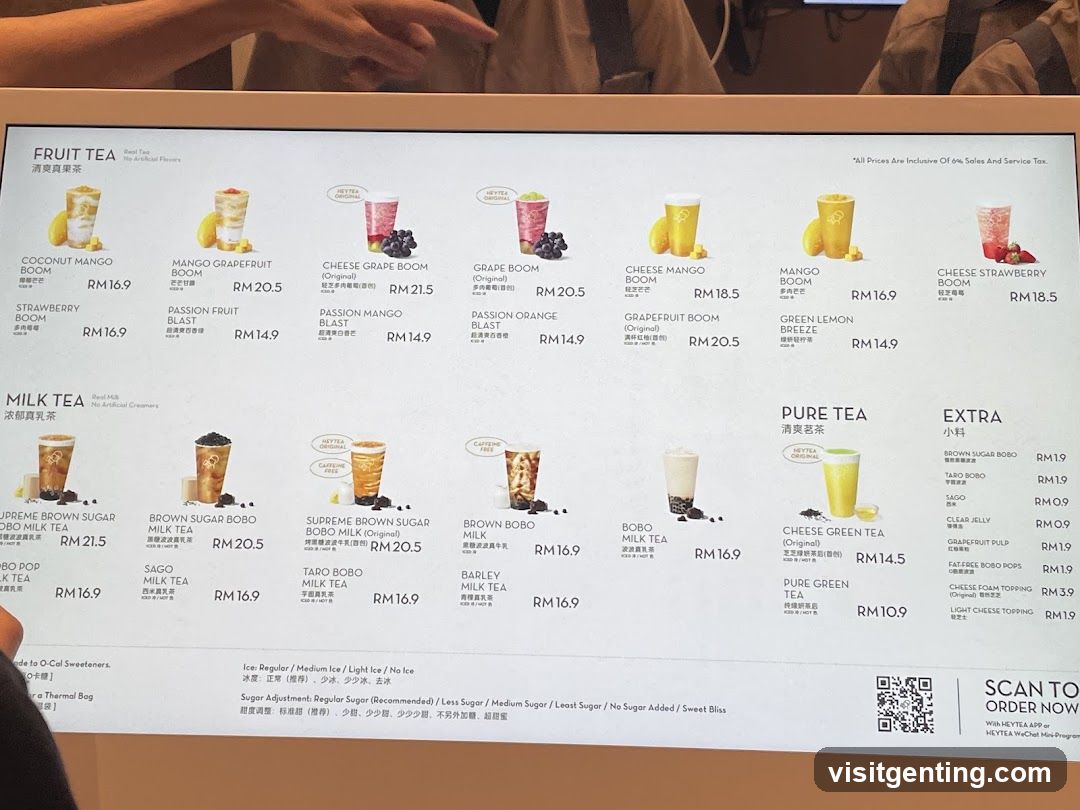 Heytea Menu Board